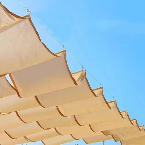 GZHERVICES Shade Net, Retractable Wave Canopy, Outdoor Sunshade Net, Retractable Gazebo Canopy Cover, with Installation Kit, for Gazebos, Patios, Decks, and Outdoor Areas(2x5m)