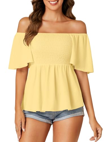 Image of LYANER Women's Square Neck Cute Peplum Top