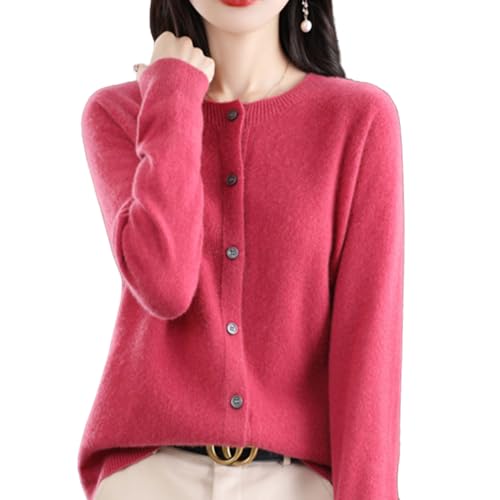 JosuE Women's Cashmere Cardigan Sweater,Cashmere Button Front Long Sleeve Cardigan Soft Warm Knit Elastic Jumpers (M,Medium)