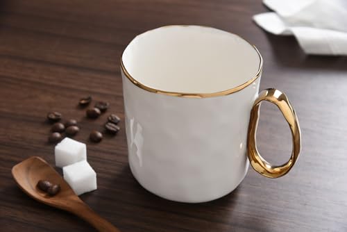 Mug Portofino de porcelana blanca y dorada 5x3.5x3.75 pulg miniatura 6