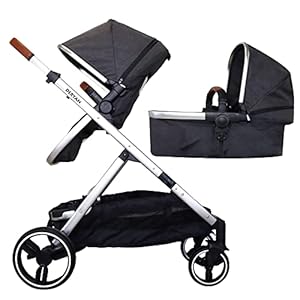 Deryan Kinderwagen voor 2 kinderen – voor pasgeborenen, peuters en kleuters – baby kinderwagen buggy tot 50 kg…