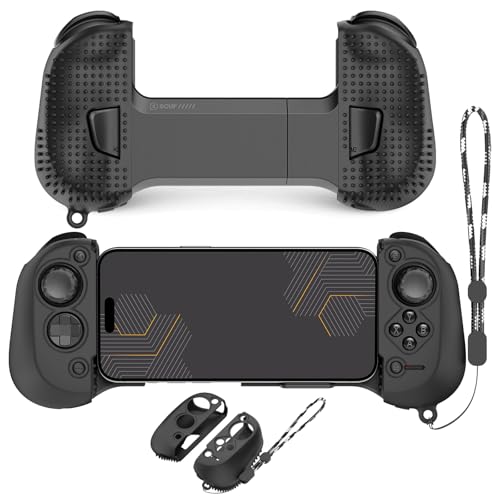 Funda de silicona para SCUF Nomad, funda protectora de agarre compatible con SCUF Nomad Wireless iPhone controlador de juegos móviles, funda protectora con asa con cordón (negro)