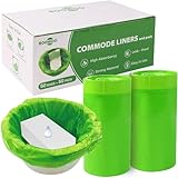 BOOWOO Bedside Commode Liners with Absorbent Pads, 50 Disposable Commode Bags and 50 Pads, Scented Adult Potty Chair Liners, Portable Commode Poop Bags for Commode Chair, Bedpan, Bucket Toilet