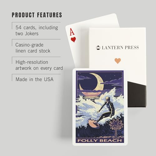 Juego de naipes Folly Beach, Surfer, 52 cartas póker miniatura 3