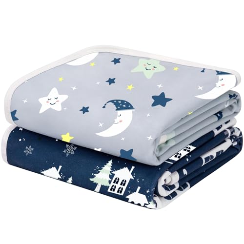 Yukkidds Alèse Protège Matelas Lavable 90x75 cm Lot de 2 Couvre-Matelas Imperméable Bébé & Enfant-Absorbant, Respirant, Anti-Fuite pour Lit, Incontinence, Sueur et...