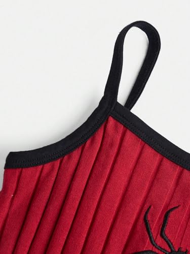 Girl's Y2K Graphic Printed Cami Top Color Block Ribbed Knit Slim Fit Crop Tops Summer Vest Tops4