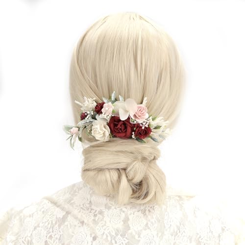 Peine floral con flores secas para cabello miniatura 1