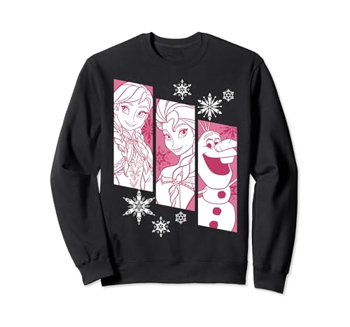 Sweat Frozen Disney Anna Elsa Olaf avec panneau flocon style casual pour fille