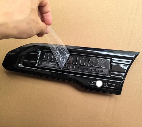 Image of 2pack OEM 2020-2023 Duramax 6.6L Liter Allison Diesel Vent Emblem Right Left 3D Nameplate Badge Replacement for Sierra 2500HD 3500HD 84586287 84586288 (Gloss Black)