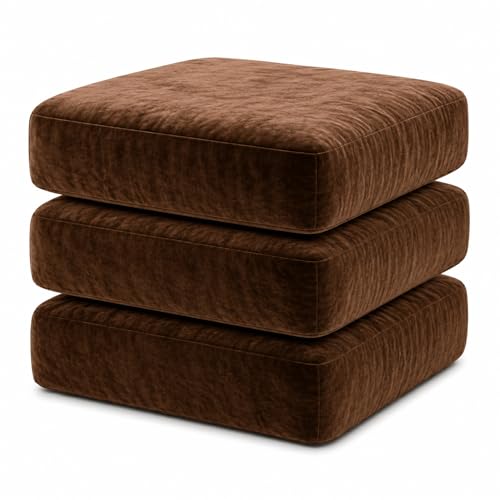 Image of Namdev Art's Velvet Sofa Cushion 21x22x5 Inch | High Density 32 Foam Seat Cushion | Soft & Comfortable Sofa Gaddi with Zip Cover | Multipurpose Cushion for Sofa Chair (Brown)