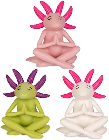 Accoutrements Archie McPhee Spiritual Salamanders Meditating Axolotls Set of Three image 4
