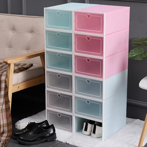 Boîte de rangement à chaussures plastique transparent Yardwe tiroir empilable x4 - 6