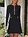 NENONA Women's 2025 Fall Sweater Dress Winter Long Sleeve Fashion Button Elegant Business Work Formal Wedding Guest Cocktail Dresses,Black,XL