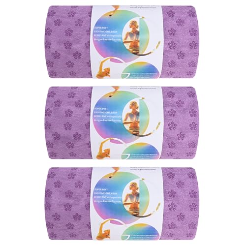 FXKS 3 Pack Hot Yoga Towels with Plum Blossom Dots,