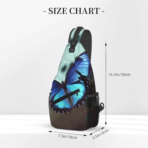 Bolso Cruzado Para Hombre Estilo Diagonal Azul Mariposa miniatura 3