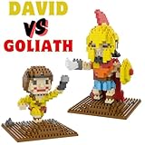 Jesus Series-Bundle David and Goliath, The Man Full of Faith & Giant Mini Figurine, Bible Story, Collectable Building Set for Aged 14+, Great Gift(285+515pcs/8x16x13.4cm), Red, Yellow