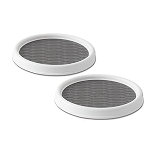 Copco Non-Skid Pantry Cabinet Lazy Susan Turntable, 9-Inch, White/Gray 2