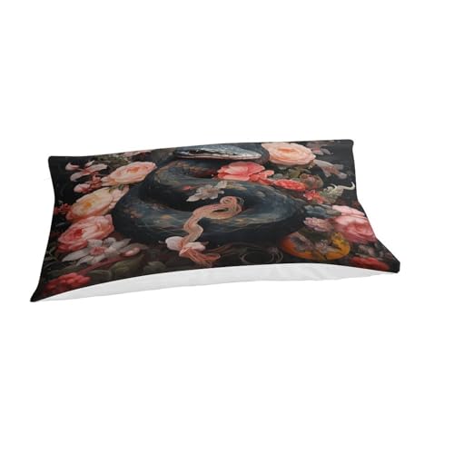 Housse de couette serpent 3D 135x200 parure lit microfibre