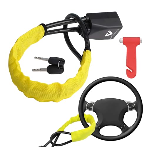 Antifurto Auto, Blocca Sterzo Automobile Camper Furgone Auto, Bloccasterzo Auto, Antifurto Macchina, Blocca Volante Auto, Dispositivi Antifurto e Bloccaggio Auto. Martello Sicurezza Incluso.