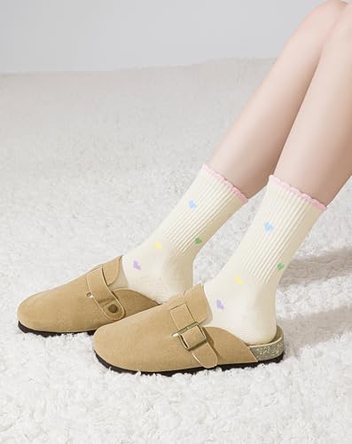 Image of Yawlsow Pilates Grip Socks for Women Yoga Grippy Socks Cute Barre Non Skid Athletic Crew Sticky Sock Workout Hospital