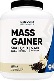 Nutricost Mass Gainer Supplement Vanilla Flavor, 6.4 LBS, 50 Grams Protein & 240 Grams Carbohydrates Per Serving - Non-GMO & Gluten Free