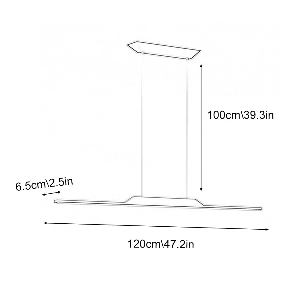 Lampada a Sospensione lineare dimmerabile, Moderna Lampada da soffitto a Sospensione, Lampada da Isola per Cucina, Lampada a Strisce Lunghe per Tavolo da Pranzo, Soggiorno, Ufficio, luci con