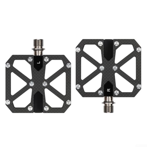 JGmotorfi GUB GC085 - Pedales ligeros de fibra de carbono, sistema de triple rodamiento para rotación suave, puntas antideslizantes, apto para bicicletas de montaña y carretera