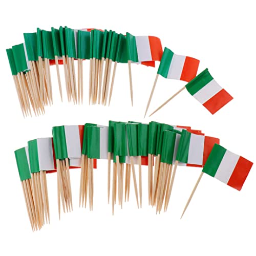 Italie cure-dents drapeau Mini italien bâton drapeaux Cupcake Toppers pics décoration 100 pièces bâtons de Cocktail