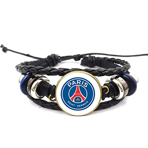 Ousyaah Bracelet tressé de Cuir avec Motif en Logo de Équipe de football Ligue1 - Bracelet Logo Club de football Ligue 1, Meilleur Cadeau pour les Fans de Football Cover