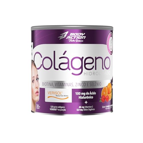 Colágeno Verisol com Ácido Hialurônico 200g Sabor Laranja C/Acerola Bodyaction