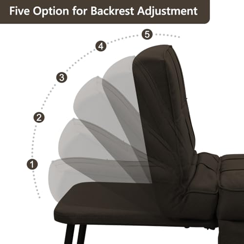Sillón Convertible Plegable Marrón miniatura 5
