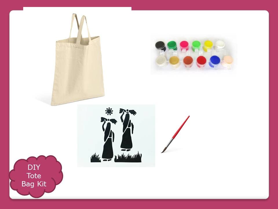 BADORN DIY Tote Bag Painting kit Easy Paint by Stencils|02