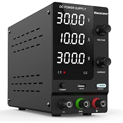 Labornetzgerät 0-30V / 0-10A, IKococater DC Regelbar Netzgerät, 32V 10A Labornetzteil mit 4-stelliger LED-Anzeige Cover