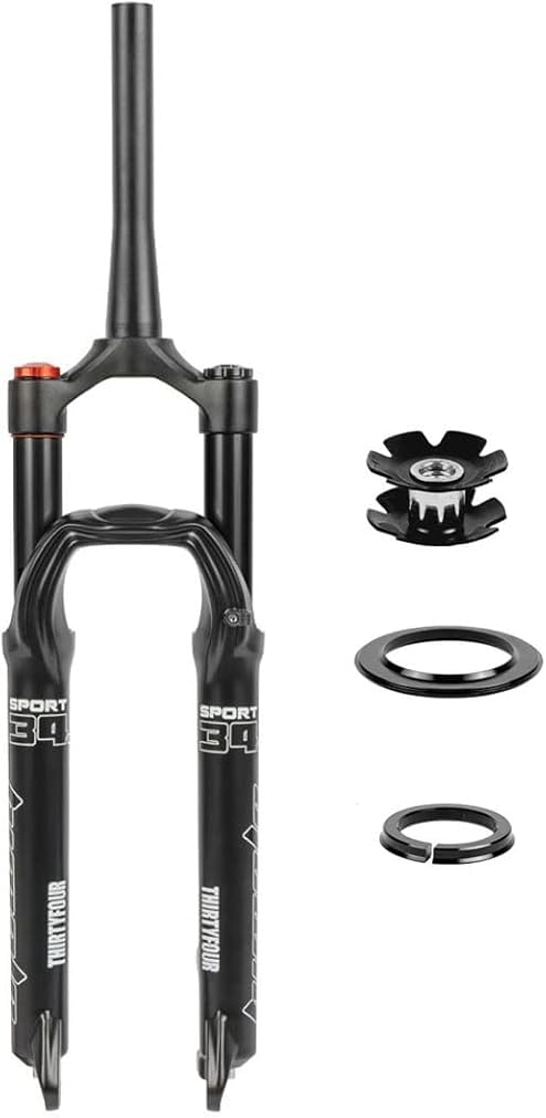 CuNtoHHH Mountain Bike Suspension Forks 26/27.5/29 MTB Air Fork Travel 100mm 1-1/8 Straight/tapered Front Disc Brake QR Manual Lockout For XC AM