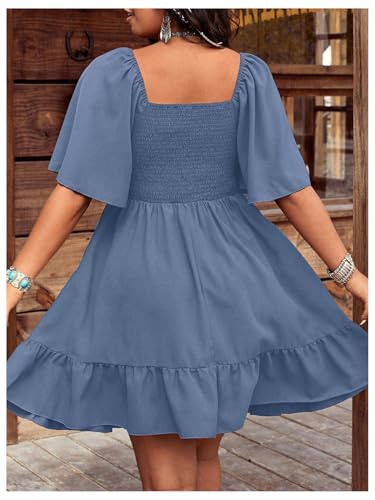 Image of BEAUDRM Women's Plus Size Western Cowgirl Dress Floral Boho Country Flowy Causal Spring Mini Dress Summer Vacation Outfits