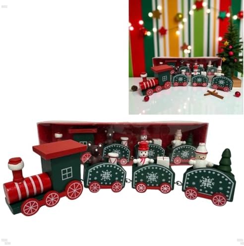 Trem De Madeira 20cm Enfeite Decoração Natalina Trenzinho (Verde)