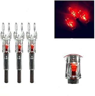 JIEXI HWYP Led Lighted Arrow Nocks for ID 4.2mm/165 for Victory Easton G-Uni shafts Pack of 6 (RED)