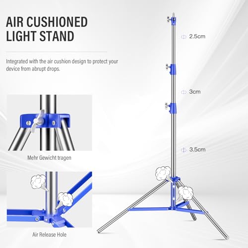 Image of Heavy Duty Light Stand Photography 9.1ft /280cm All Metal Tripod