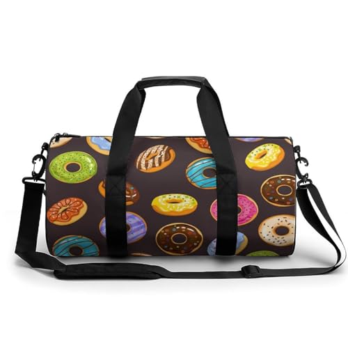 Sac de sport beignet de dessin animé 45x23x23cm pour voyage et gym