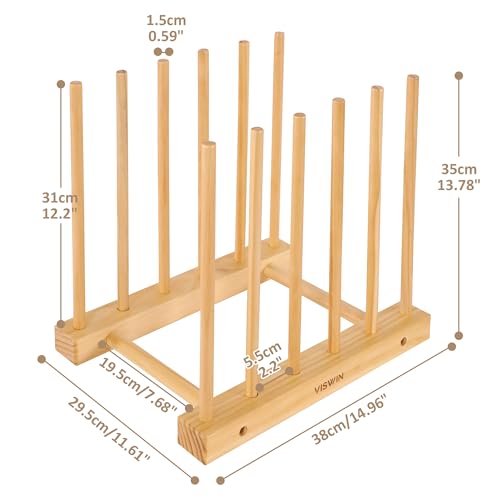 Image of VISWIN Tabletop Art Storage Rack - Wooden Drying & Display Rack with Adjustable Slots for Organizing Canvas, Prints, Artwork, Panels, and Posters - Ideal Organizer for Studios & Galleries (Pack of 2)
