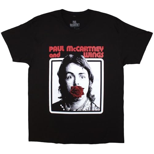 Paul McCartney Red Rose Speedway Official Tee T-Shirt Mens Unisex - Les Beatles, Paul McCartney, John Lennon, RIngo Starr, George Harrison Paul McCartney Red Rose Speedway Official Tee T-Shirt Mens Unisex