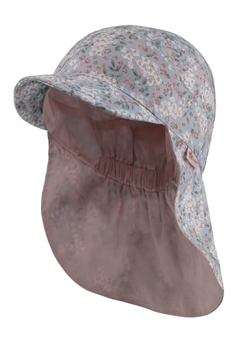 Sterntaler Schirmmütze Nackenschutz aus Baumwolle Bedruckt mit Blumen Cappello da Sole, Natur, 49 Bambine e Ragazze