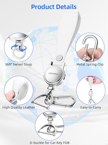 Image of Keychain, Works with Apple Find My, Leather Car Keychain Key Holder Key Chain with Anti-Lost Keys Finder Tracker