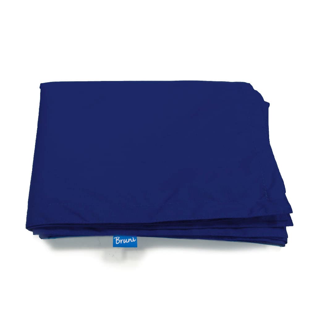 Bruni Housse de pouf amovible (bleu-gris) avec housse intérieure – Housse de pouf pour tous les poufs rectangulaires de 180 x 140 cm, housse de pouf XXL pour l'intérieur et l'extérieur, sans