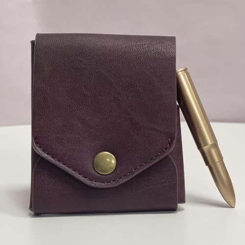 Vintage Handmade Leather Wallet, for Cash Business Card Holder, Slim Simple Men's Wallets Built-In Pen Slot (Wallet+Pen)4