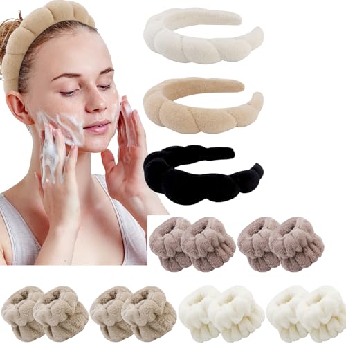 WHAVEL Spa Headband Set, Skincare Headband and Wristbands Set Wrist Bands for Washing Face image 5