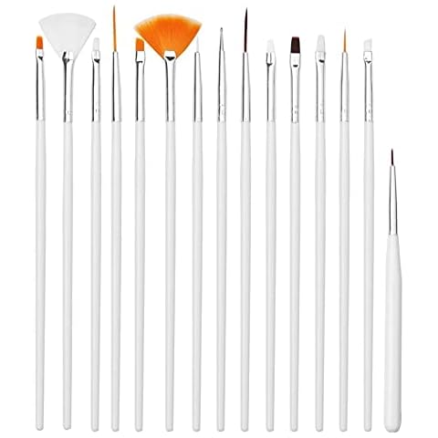 15 pcs Cake Painting Brushes, Cake Decorating Tools,Fondant Sugar DIY Tools Set, Sugar Cookie Brushes Set Gum Paste Flower Tools Bakery Cake Decorating Supplies Cover