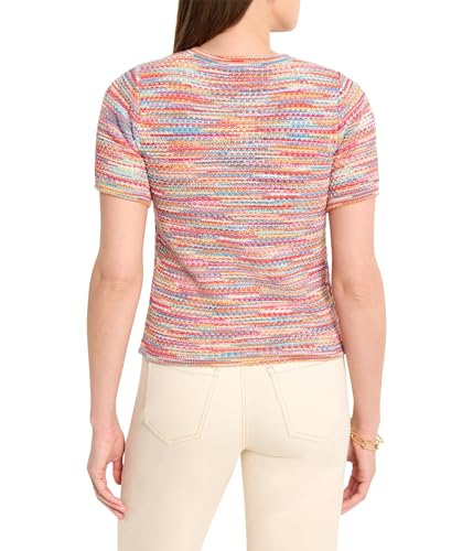NIC+ZOE Women's Spacedye Tuck Stitch Sweater Tee3