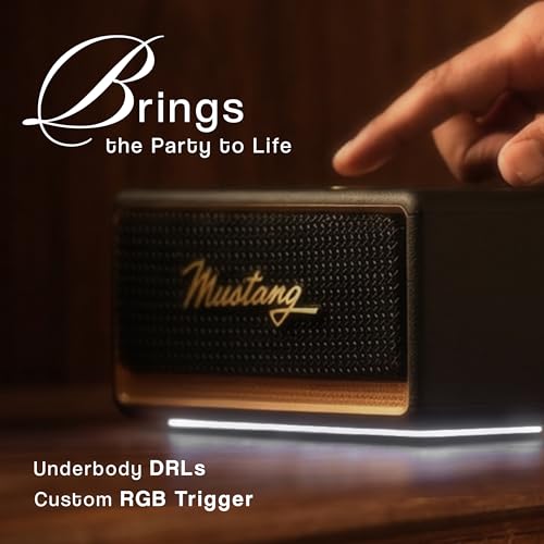Image of GOBOULT Mustang GT 20, Dual Dynamic Drivers, RGB LEDs, Bass Radiator, BTv 6, 7Hr Battery 20 W Bluetooth Speaker (Turbo Black, Stereo Channel)