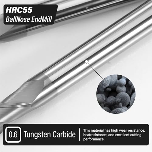 Image of 3PCS 3 /8 inch Solid Carbide Ball Nose End Mill Set - 2 Flute AlTiN Coated Milling Bits Sets for Milling Alloy Steels, Hardened Steel, Metal